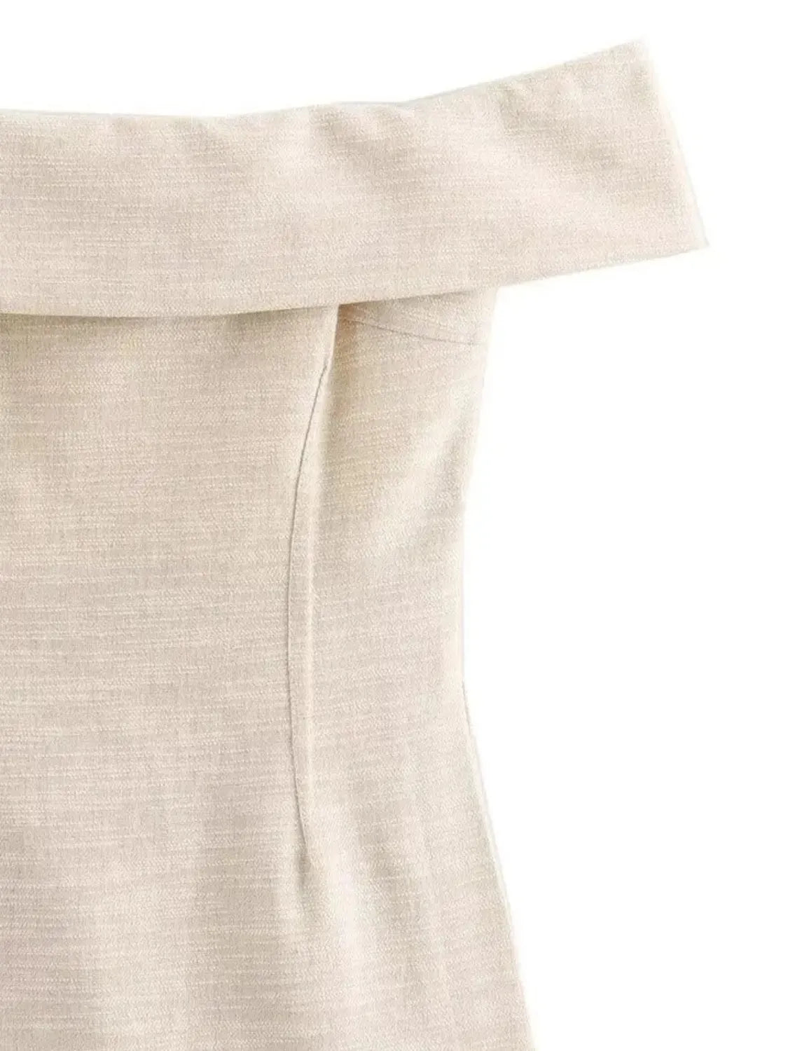 Conjunto Feminino de Linho com Blusa Tomara que Caia e Calça Reta - Heloise
