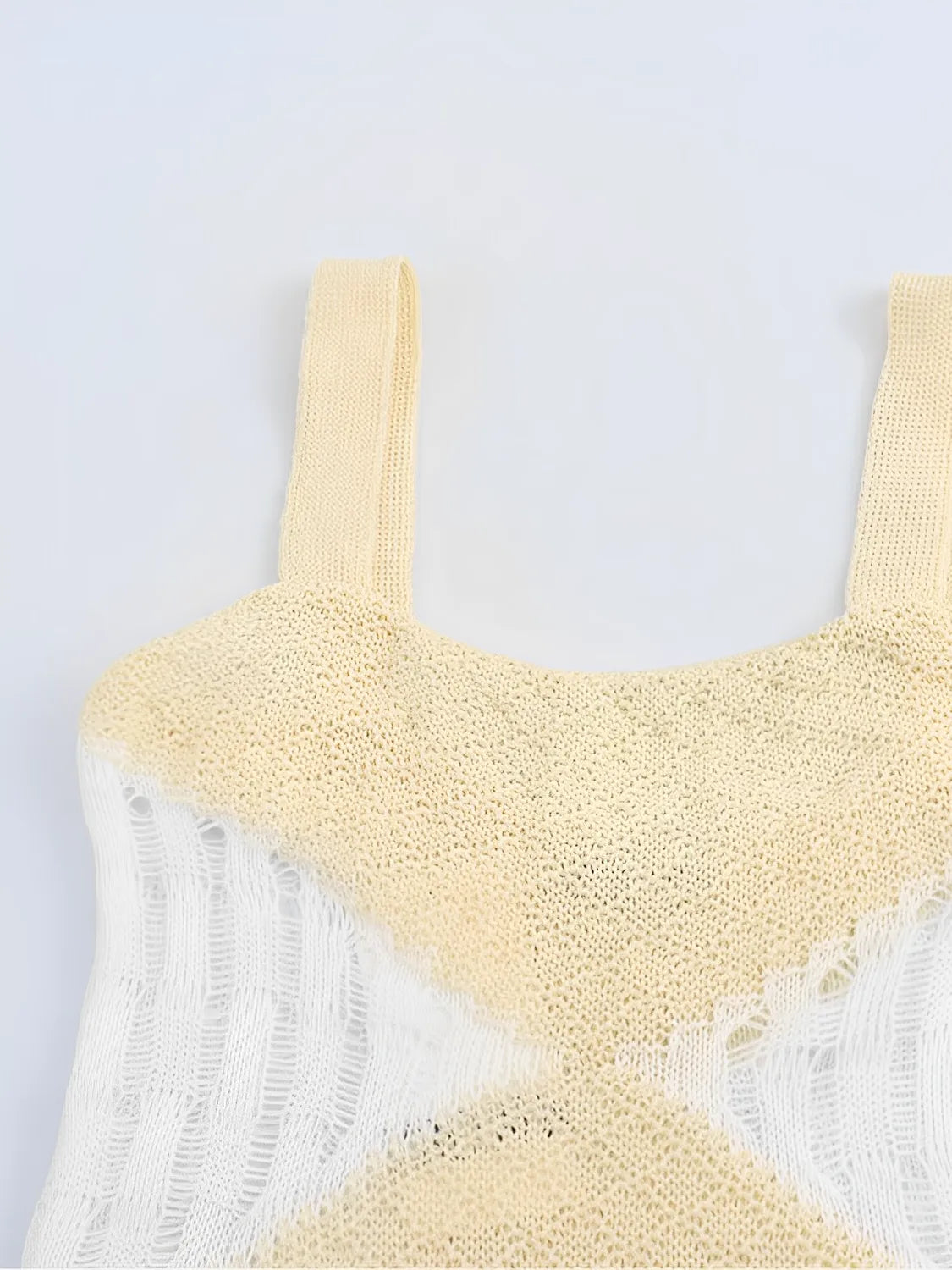 Vestido Feminino Longo Serena – Tricô Vazado com Alças Finas | Moda Verão Elegante