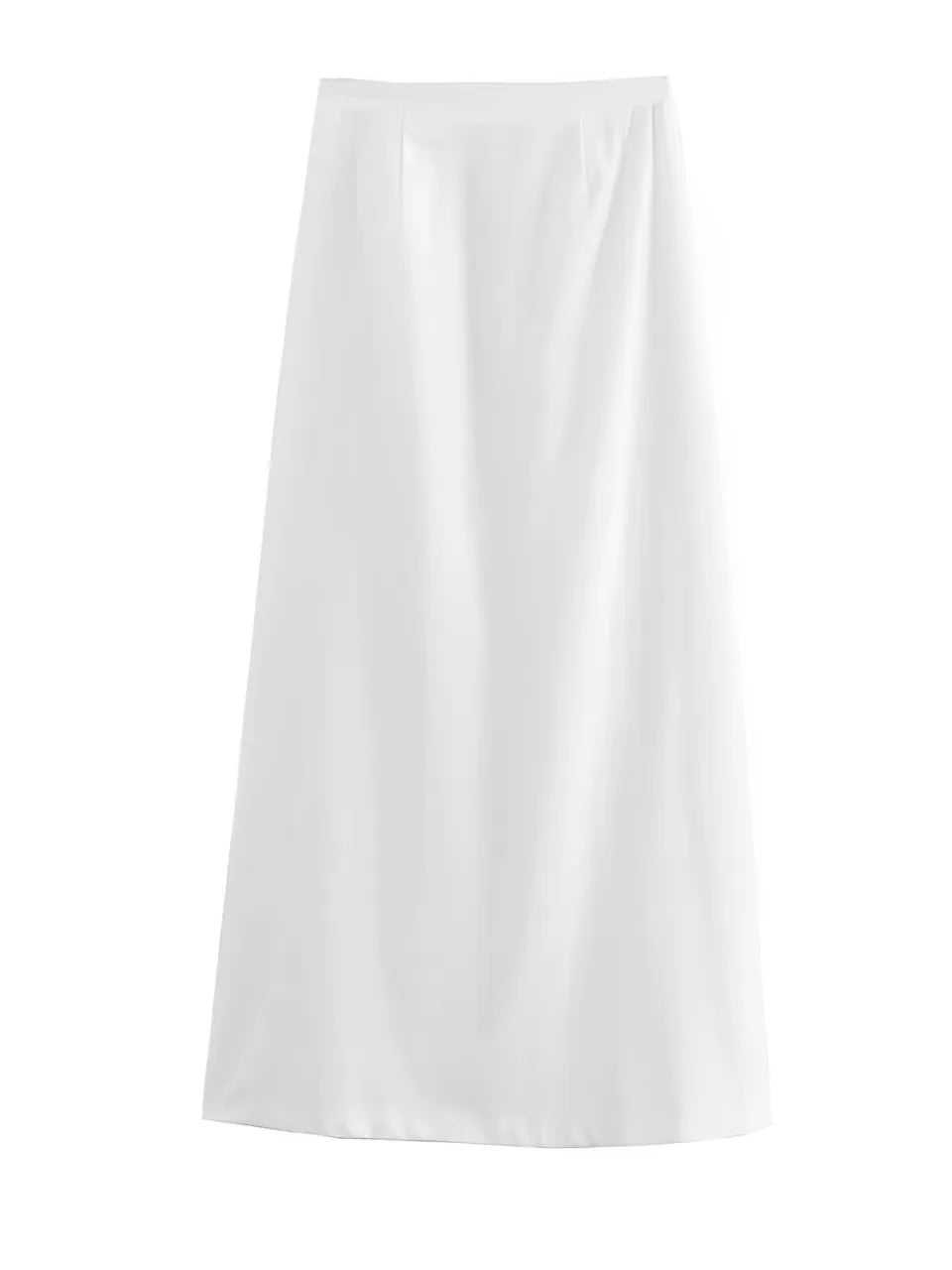 Conjunto Feminino com Blusa Amarração Frontal Plissada e Saia Longa com Zíper - Evie