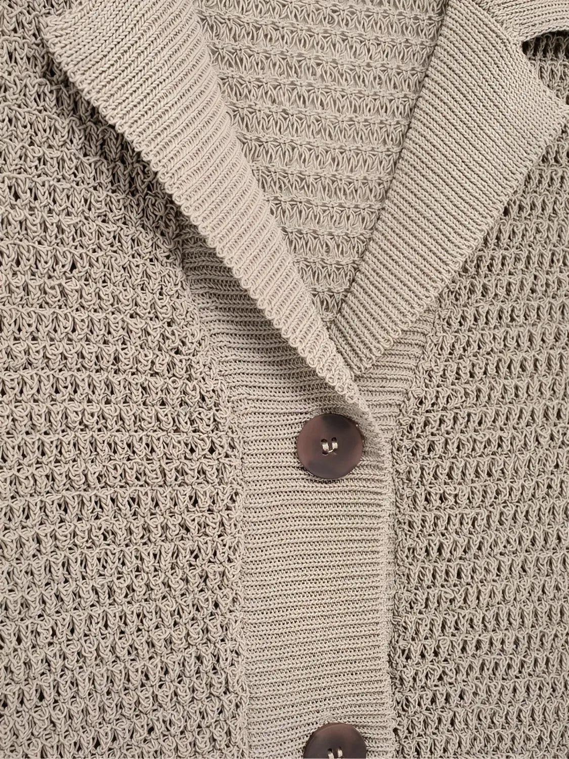 Conjunto Feminino de Tricô com Blusa Gola Polo e Fechamento em Botões com Calça Wide Leg - Calista