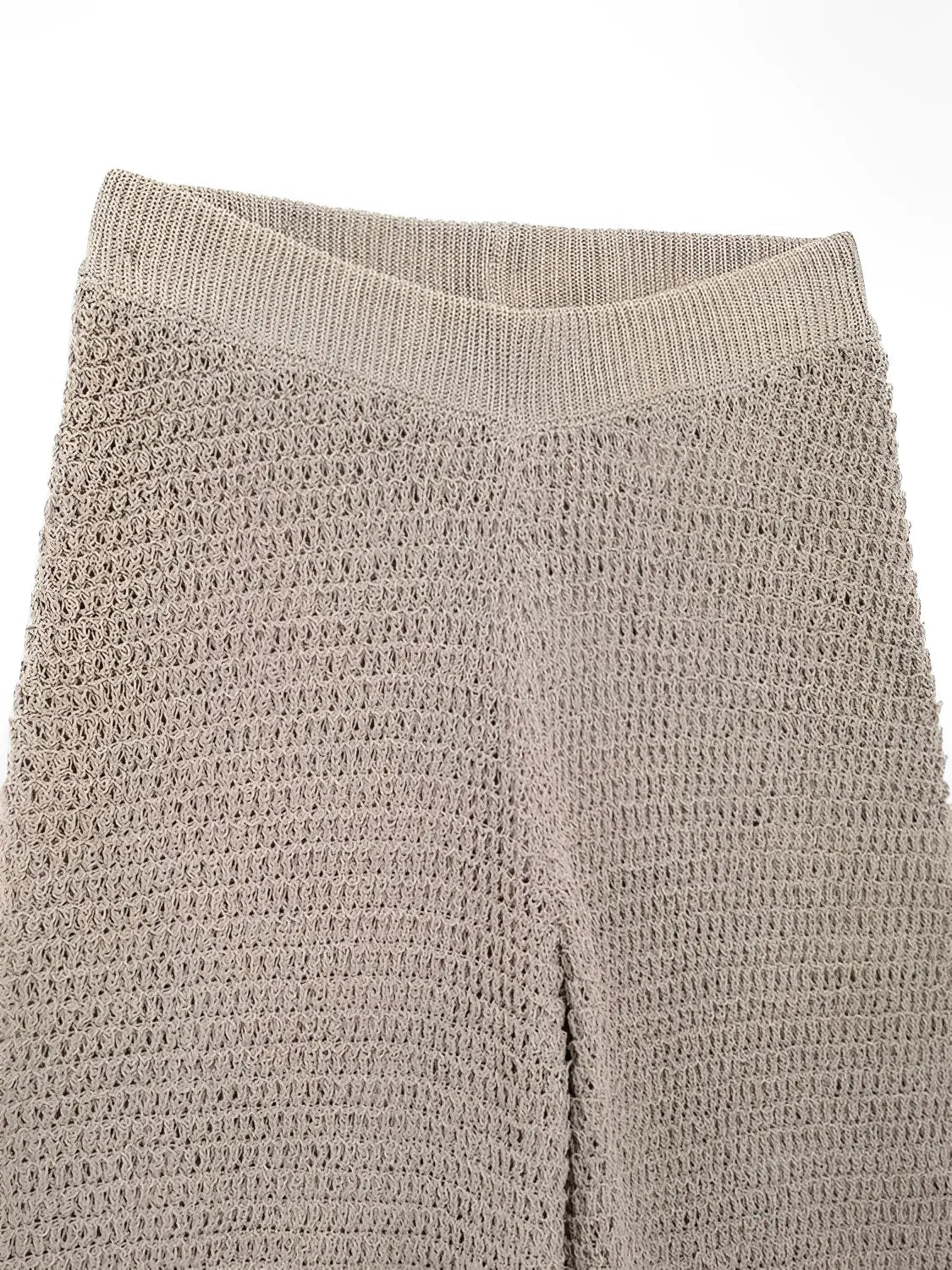 Conjunto Feminino de Tricô com Blusa Gola Polo e Fechamento em Botões com Calça Wide Leg - Calista