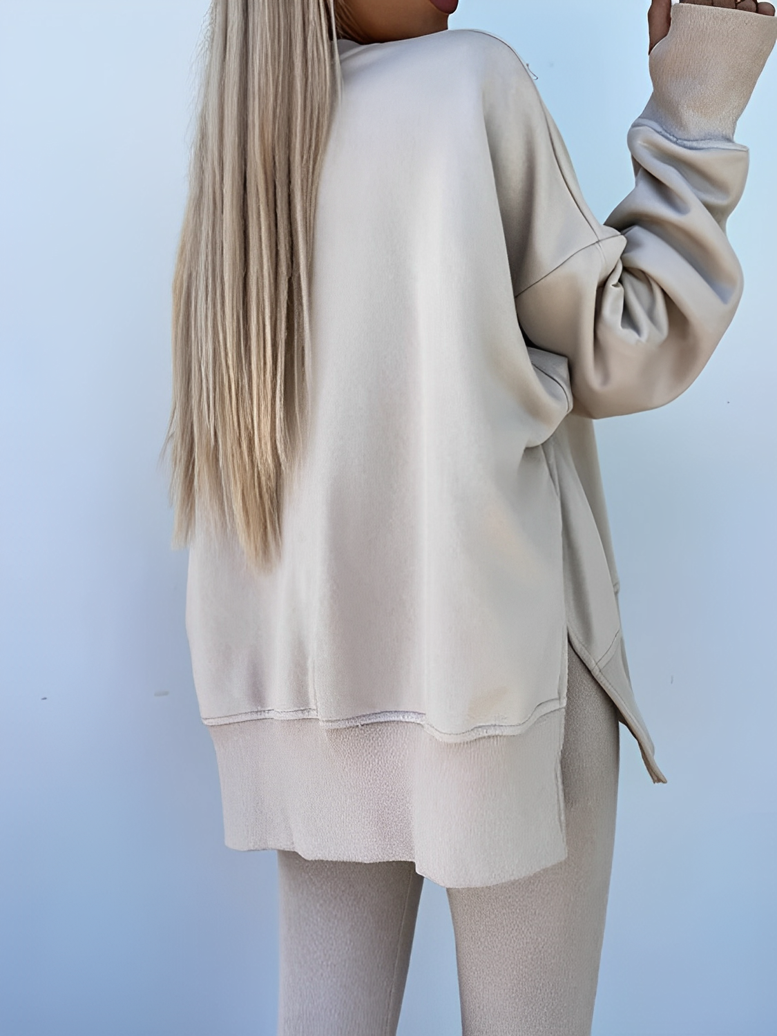 Conjunto Feminino de Moletom Oversized com Suéter Mullet e Calça Legging– Nayra