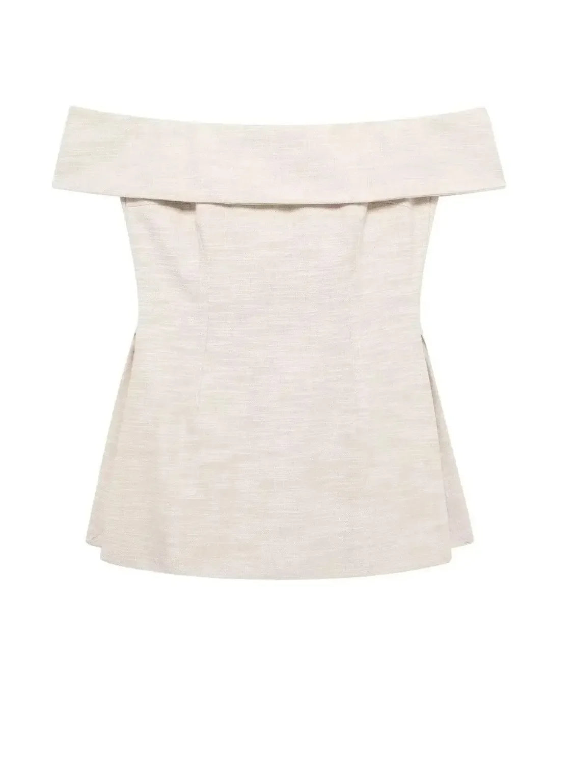 Conjunto Feminino de Linho com Blusa Tomara que Caia e Calça Reta - Heloise