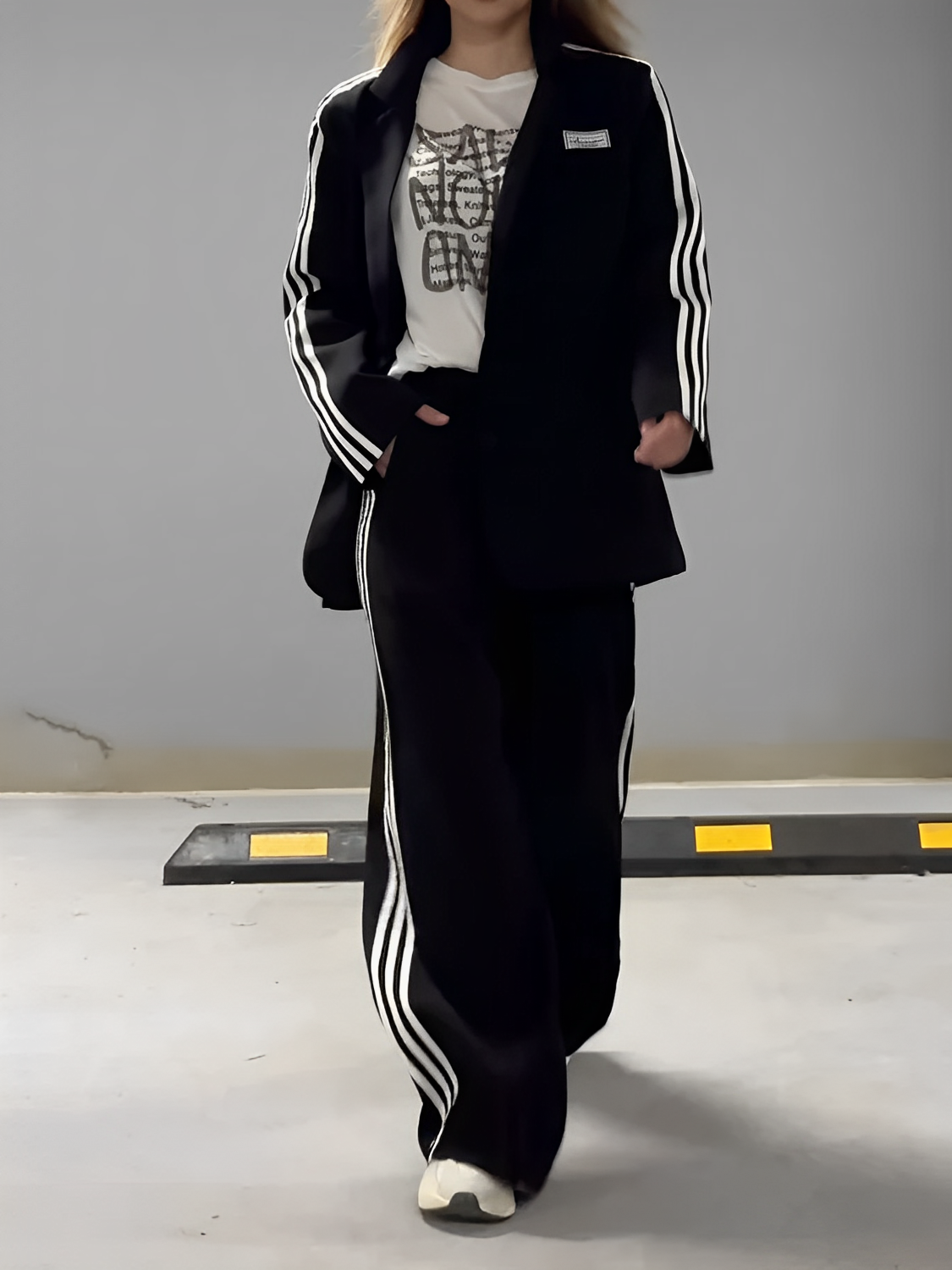 Conjunto Feminino Claire – Blazer Oversized e Calça Pantalona com Listras | Moda Casual Chic