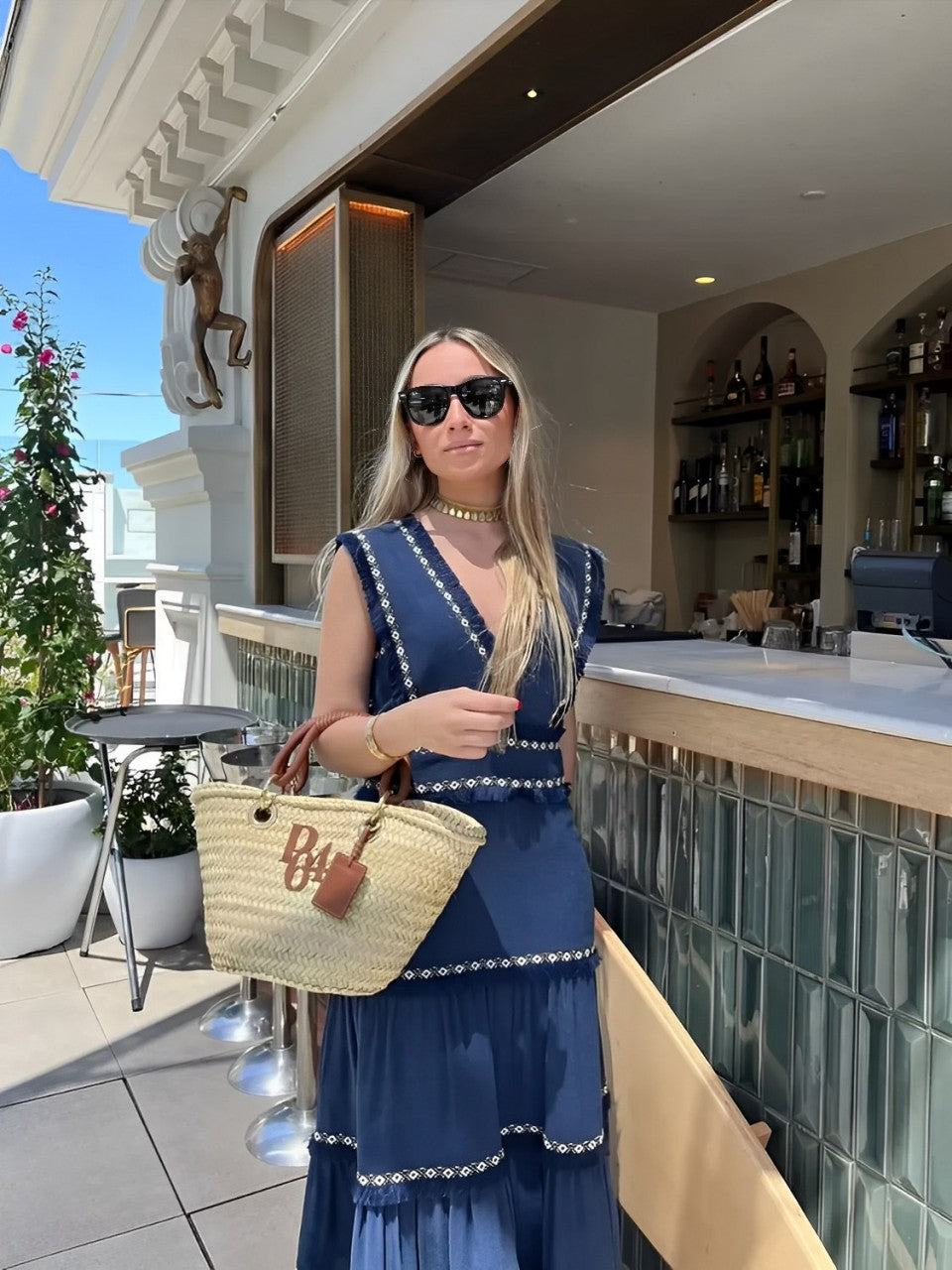 Vestido Feminino Boho Midi com Babados e Decote em V - Amara