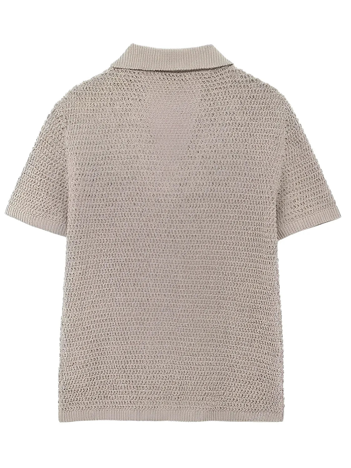 Conjunto Feminino de Tricô com Blusa Gola Polo e Fechamento em Botões com Calça Wide Leg - Calista
