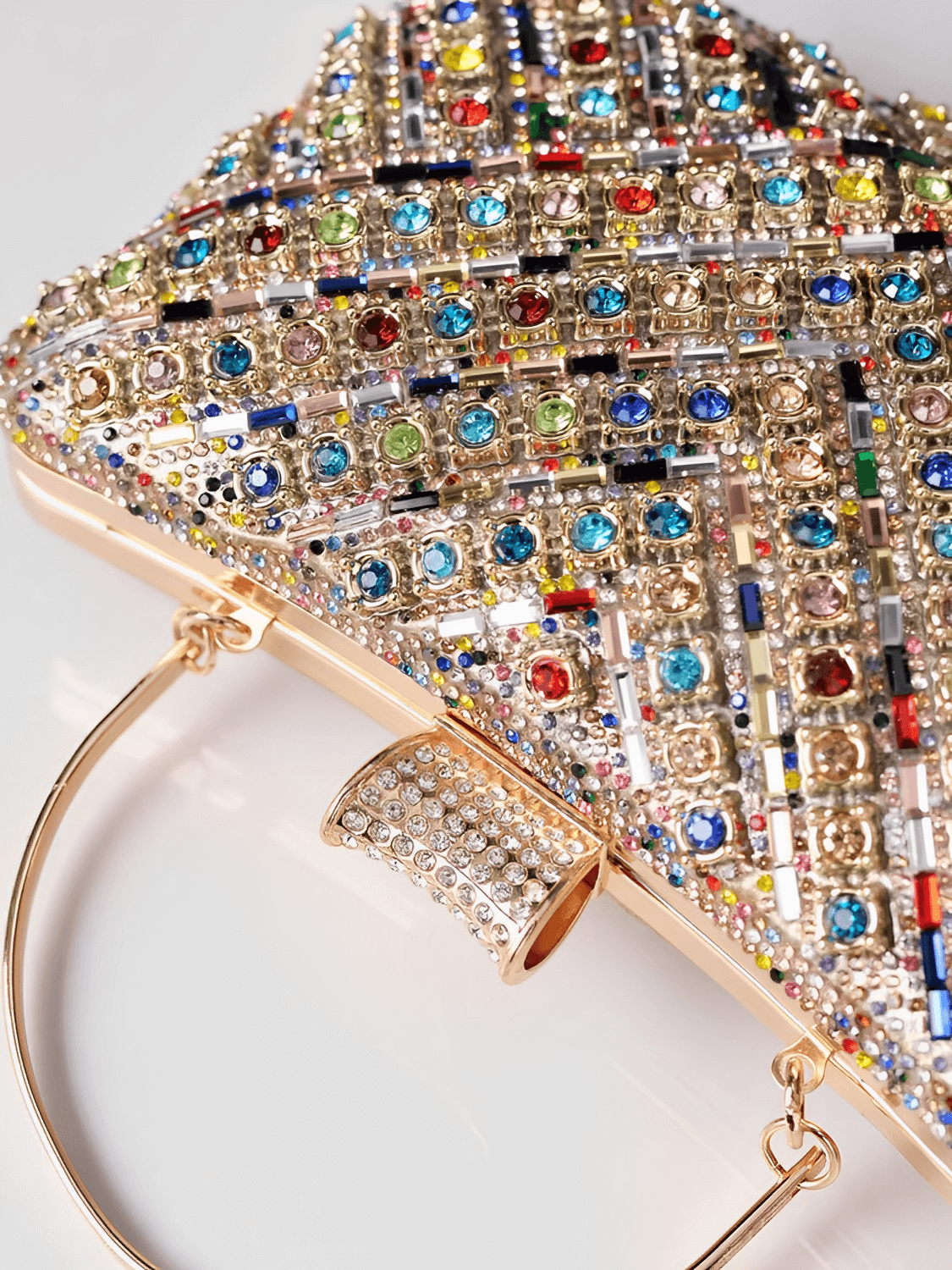 Bolsa Feminina Clutch Com Cristais e Alças Removíveis para Festa – Nayra