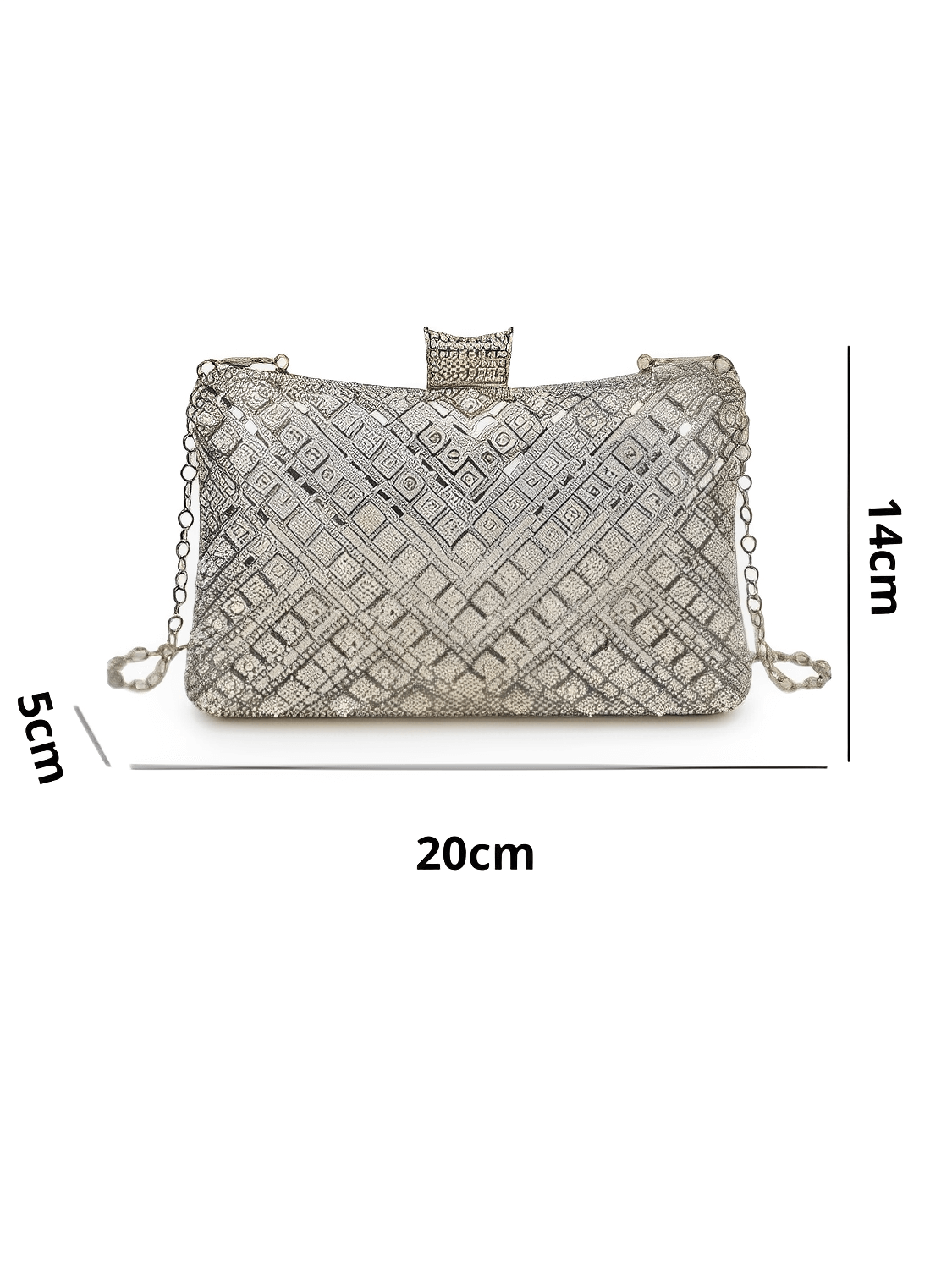Bolsa Feminina Clutch Com Cristais e Alças Removíveis para Festa – Nayra