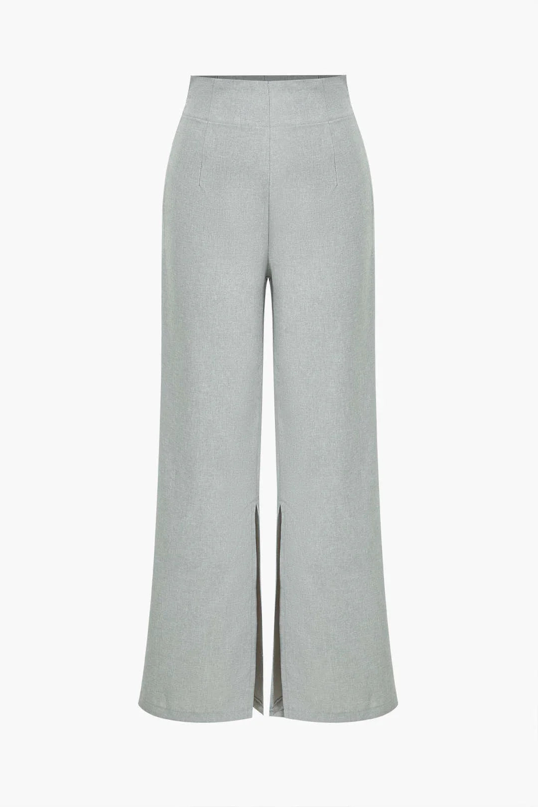 Conjunto Feminino de Alfaiataria com Colete Acinturado de Botões Maxi e Calça Reta com Fenda - Brenda