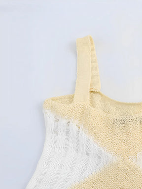 Vestido Feminino Longo Serena – Tricô Vazado com Alças Finas | Moda Verão Elegante