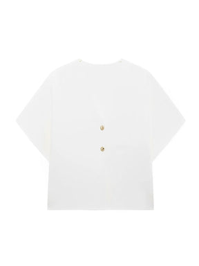 Blusa Feminina Alfaiataria com Botões e Decote em V - Hera