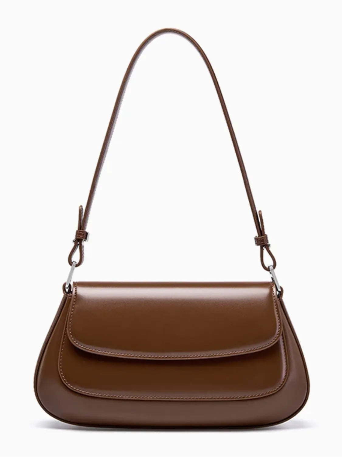 Bolsa Feminina Baguete Tiracolo em Couro PU com Alça Ajustável - Briana
