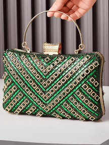 Bolsa Feminina Clutch Com Cristais e Alças Removíveis para Festa  –  Nayra