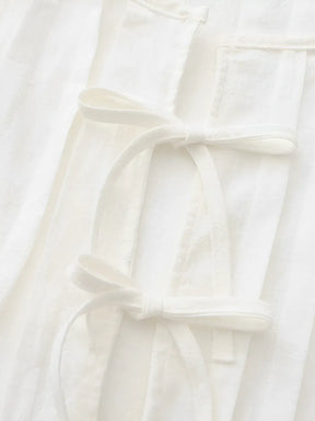 Conjunto Feminino com Blusa Amarração Frontal Plissada e Saia Longa com Zíper - Evie