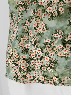 Blusa Feminina Estampada Floral de Chiffon com Mangas Longas - Molie