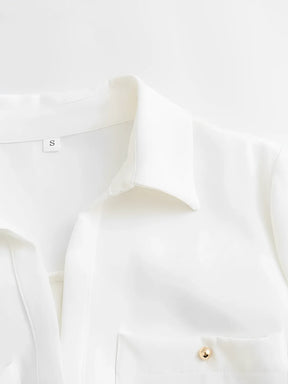 Vestido Feminino Chemise Decote em V com Abertura Frontal em Botões - Alexandra