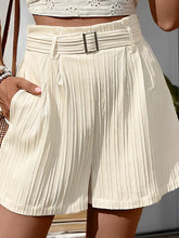 Short Feminino Plissado Cintura Alta com Cinto - Karine