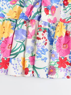Vestido Feminino Longo Estampado Floral com Alças Finas e Decote Coração - Antonella