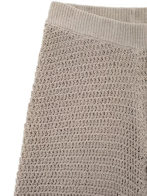 Conjunto Feminino de Tricô  com Blusa Gola Polo e Fechamento em  Botões com Calça Wide Leg - Calista
