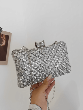 Bolsa Feminina Clutch Com Cristais e Alças Removíveis para Festa  –  Nayra