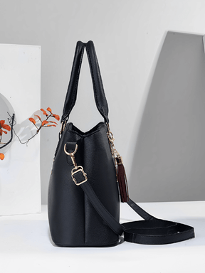 Conjunto de 2 Bolsas Femininas Elegantes com Alça Transversal e de Ombro com Zíper e Acessórios – Amber