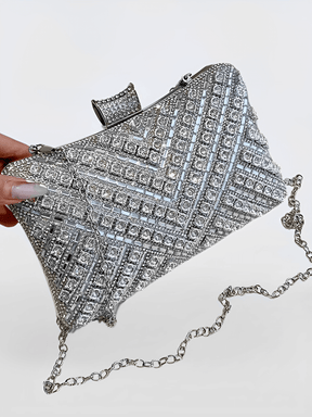 Bolsa Feminina Clutch Com Cristais e Alças Removíveis para Festa  –  Nayra