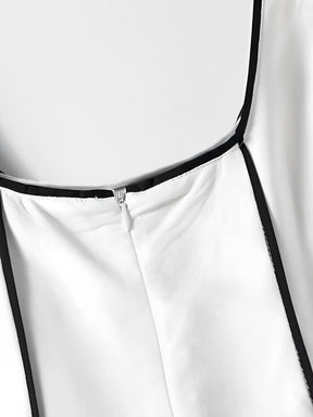 Vestido Feminino Midi com Decote Canoa e Listras em Relevo - Ariadne