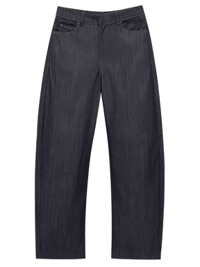 Conjunto Feminino de 3 Peças Jeans com Blazer Acinturado Corset Peplum e Calça Wide Leg Cintura Alta - Kendall