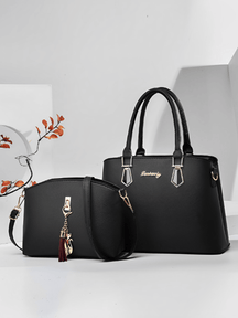 Conjunto de 2 Bolsas Femininas Elegantes com Alça Transversal e de Ombro com Zíper e Acessórios – Amber