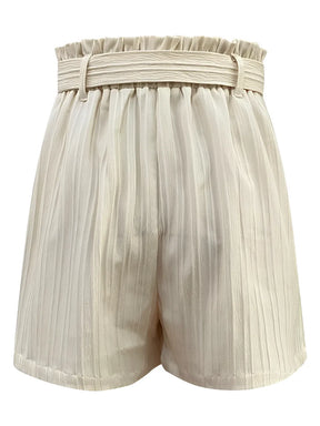 Short Feminino Plissado Cintura Alta com Cinto - Karine