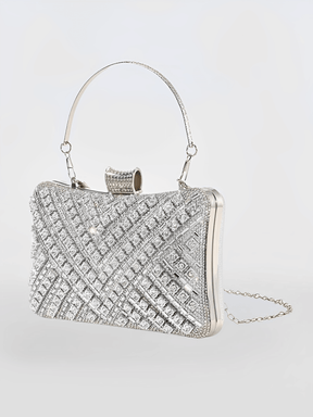 Bolsa Feminina Clutch Com Cristais e Alças Removíveis para Festa  –  Nayra