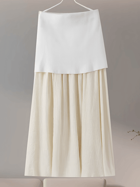 Conjunto Feminino Alfaiataria com Colete de Botões e Saia Longa em Camadas Plissada - Mirella