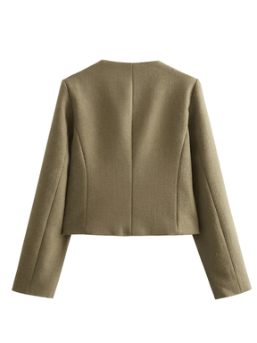 Casaco Feminino Tweed com Bolsos Decorativos e Fechamento em Botões - Angelique
