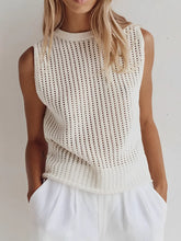 Blusa Feminina Regata Vintage com Detalhes Vazados - Malie