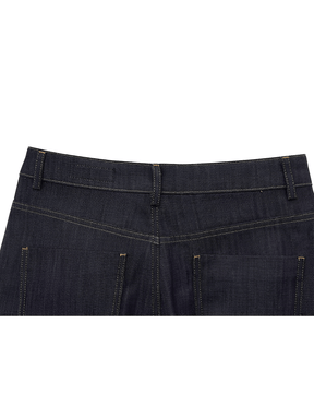 Conjunto Feminino de 3 Peças Jeans com Blazer Acinturado Corset Peplum e Calça Wide Leg Cintura Alta - Kendall