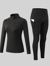 Conjunto Térmico com Blusa Manga Longa de Zíper e Legging Funcional com Bolso - Inara