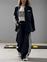 Conjunto Feminino Claire – Blazer Oversized e Calça Pantalona com Listras | Moda Casual Chic