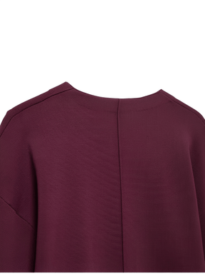 Conjunto Feminino de Tricô com Suéter Gola V e Saia Reta com Cintura Elástica - Viviene