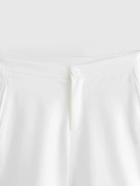 Conjunto Feminino Alfaiataria Blusa com Abotoamento Frontal e Shorts Cintura Alta - Ava