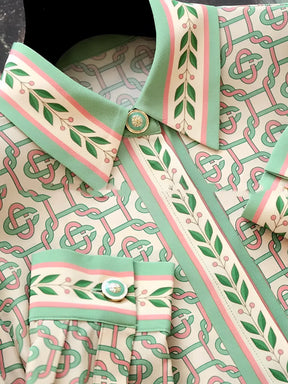 Camisa Feminina Estampada com Gola Clássica e Botões - Francesca