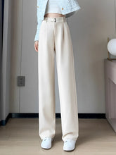 Calça Feminina Wide de Lã Batida com Cintura Alta de Elástico e Bolsos - Maysa.