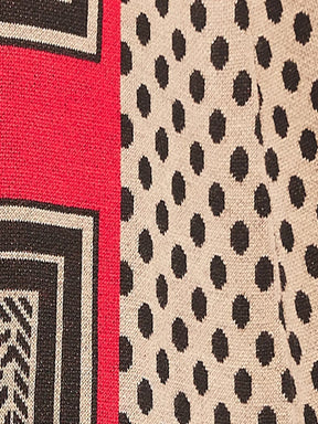 Vestido Feminino Estampado com Decote Canoa e Mangas Longas - Anete
