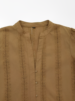 Blusa Feminina Boho em Laise com Mangas Longas e Botões - Beatrice