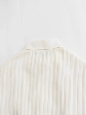 Vestido Feminino Chemise Midi Plissado com Botões - Fleur
