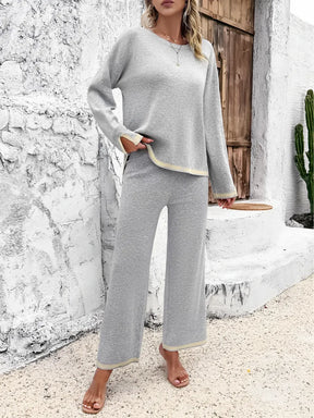 Conjunto Feminino Luna: Blusa Mullet e Calça com Cós Elástico – Look Comfy e Elegante