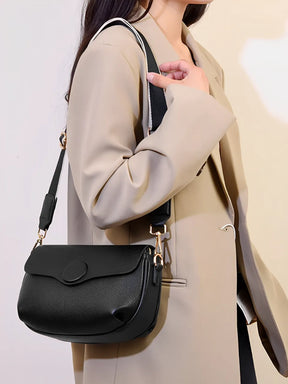 Bolsa Feminina Tiracolo de Ombro com Alça Larga e Bolsos com Zíper - Jasmin