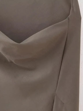 Conjunto Feminino com Blusa Frente Única e Calça Reta Ajustável - Gaia