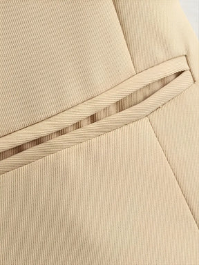 Conjunto Feminino Alfaiataria com Colete Abotoado e Saia Longa Fluida - Anabelle