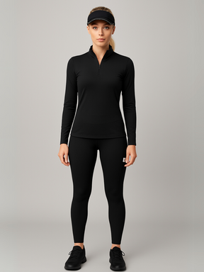Conjunto Térmico com Blusa Manga Longa de Zíper e Legging Funcional com Bolso - Inara