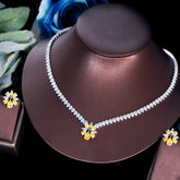 Conjunto Colar e Brincos Pingente Flor